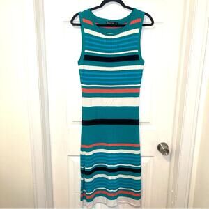 New York & Company Striped Midi Dress